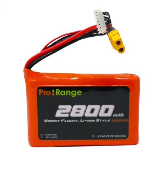 Pro-Range INR 18650 P28A 22.2V 2800mAh 6S1P 30A/35A Discharge Li-ion Drone Battery Pack