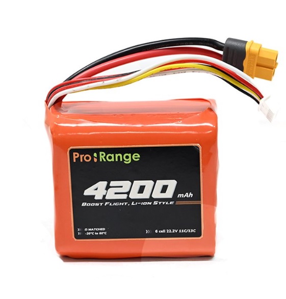 Pro-Range INR 21700 P42A 22.2V 4200mAh 6S1P 40A/50A Discharge Li-ion Drone Battery Pack