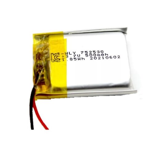 WLY752530 3.7V 500mAh 1S LiPo Battery 